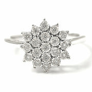 Load image into Gallery viewer, 9ct White Gold Flower Cluster Ring 0.10ct

