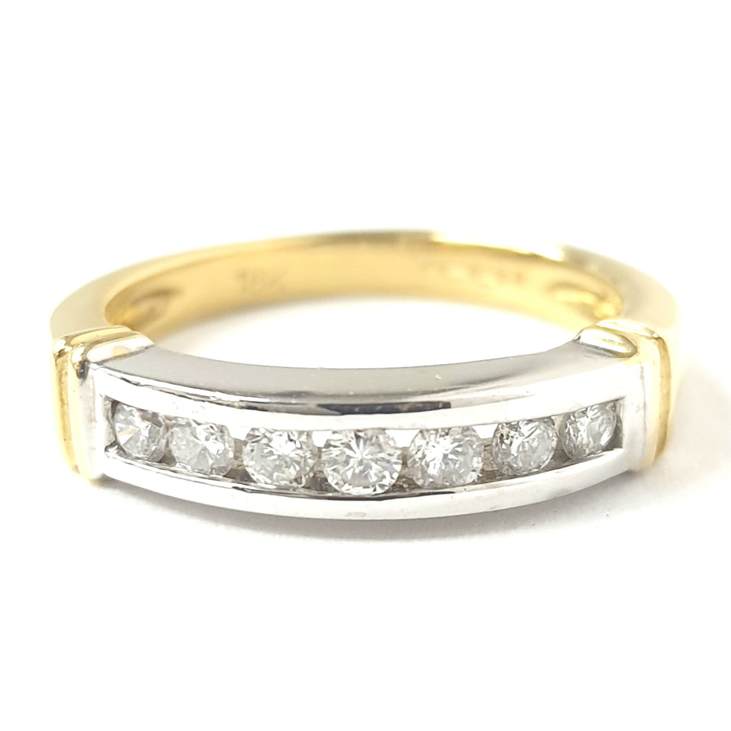 18ct Yellow & White Gold Diamond Half Eternity Ring