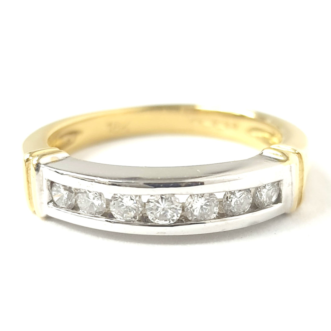 18ct Yellow & White Gold Diamond Half Eternity Ring