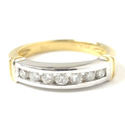 Load image into Gallery viewer, 18ct Yellow &amp; White Gold Diamond Half Eternity Ring
