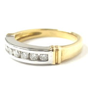 Load image into Gallery viewer, 18ct Yellow &amp; White Gold Diamond Half Eternity Ring
