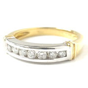 Load image into Gallery viewer, 18ct Yellow &amp; White Gold Diamond Half Eternity Ring
