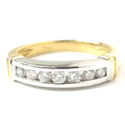 Load image into Gallery viewer, 18ct Yellow &amp; White Gold Diamond Half Eternity Ring
