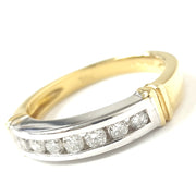 Load image into Gallery viewer, 18ct Yellow &amp; White Gold Diamond Half Eternity Ring
