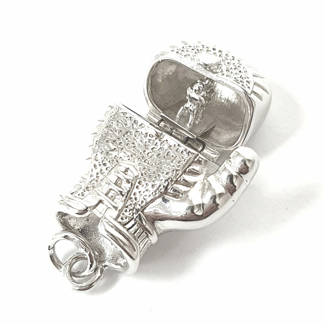 Silver Boxing Glove Pendant