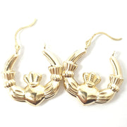 Load image into Gallery viewer, 9ct Gold Claddagh Hoops
