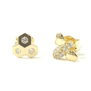 Load image into Gallery viewer, 9ct Gold Bee &amp; Honey Studs

