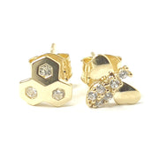 Load image into Gallery viewer, 9ct Gold Bee &amp; Honey Studs
