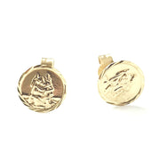 Load image into Gallery viewer, 9ct Gold St. Christopher Stud Earrings
