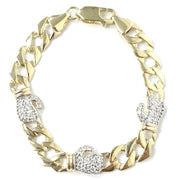 Load image into Gallery viewer, 9ct Gold Zirconia Boxing Gloves Square Curb Baby Bracelet
