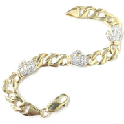 Load image into Gallery viewer, 9ct Gold Zirconia Boxing Gloves Square Curb Baby Bracelet
