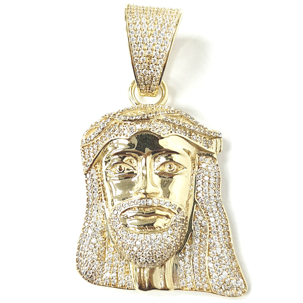 9ct Gold Jesus Head Pendant
