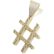 Load image into Gallery viewer, 9ct Gold Cubic Zirconia Hashtag Pendant
