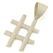 Load image into Gallery viewer, 9ct Gold Cubic Zirconia Hashtag Pendant
