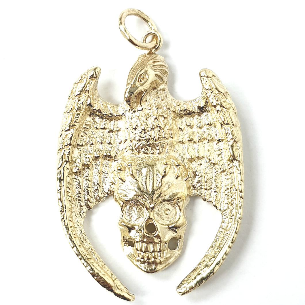 9ct Gold Eagle on Skull Pendant