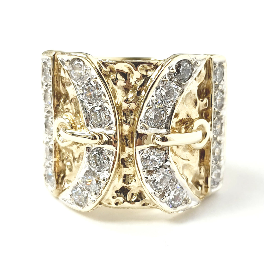 9ct Gold Double Buckle Ring