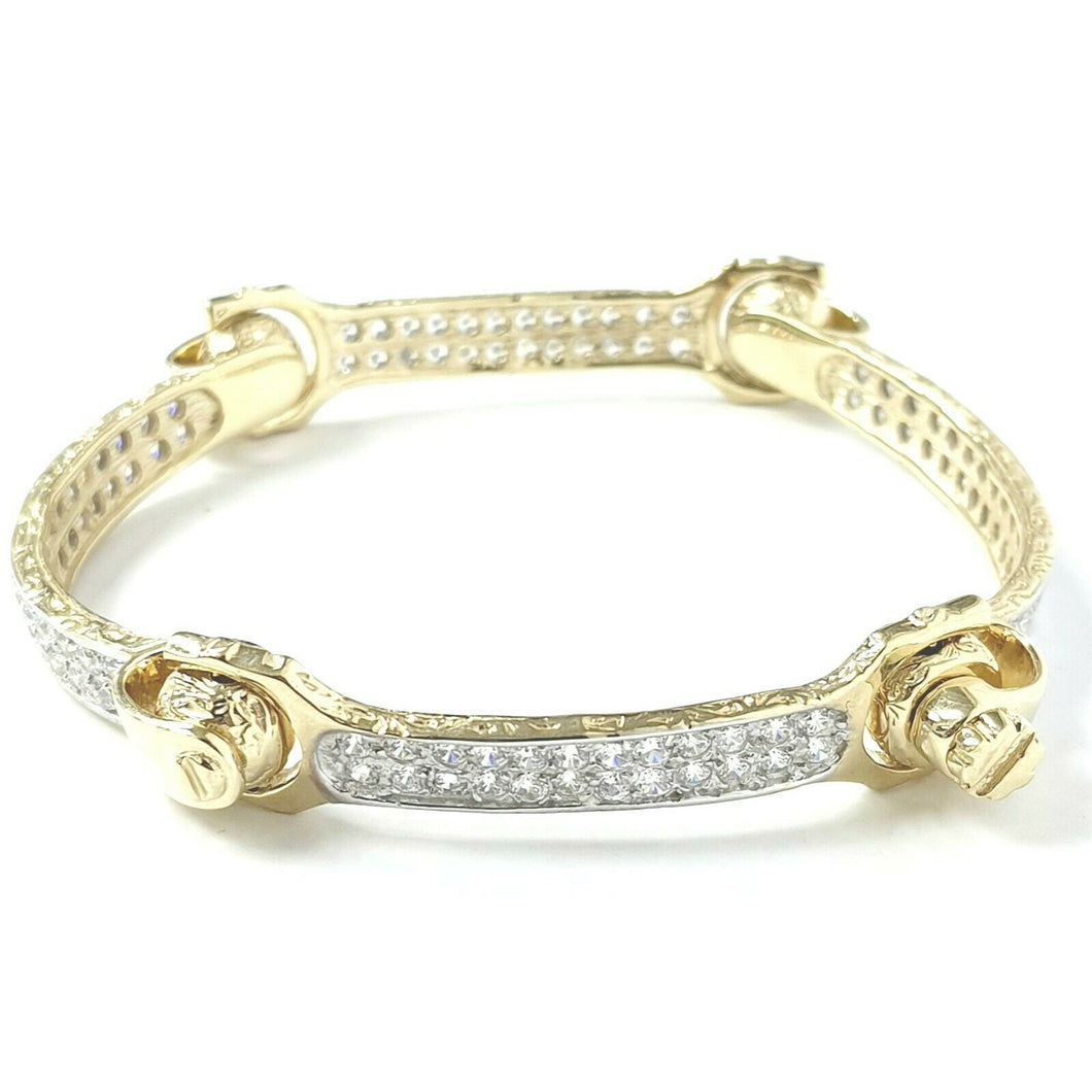 9ct Gold Spanner Bone Bangle